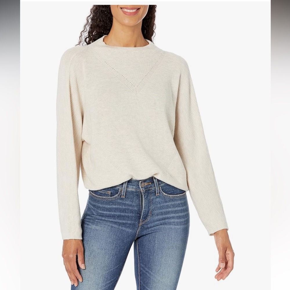 NIC+ZOE Shaker Stitch Mock Neck‎ Sweater XL NWT